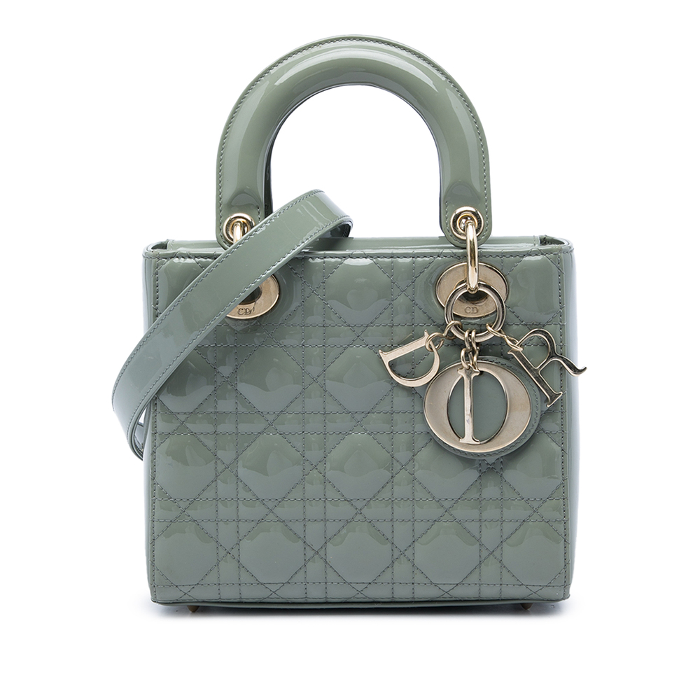 Pre-Loved Dior Small Patent Cannage Lady Dior